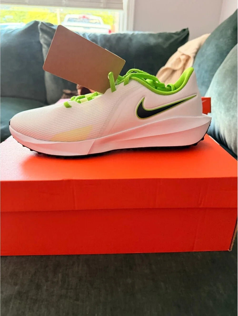 Nike Infinity Run Flyknit 3 Running Shoes White Green Size 10 Men